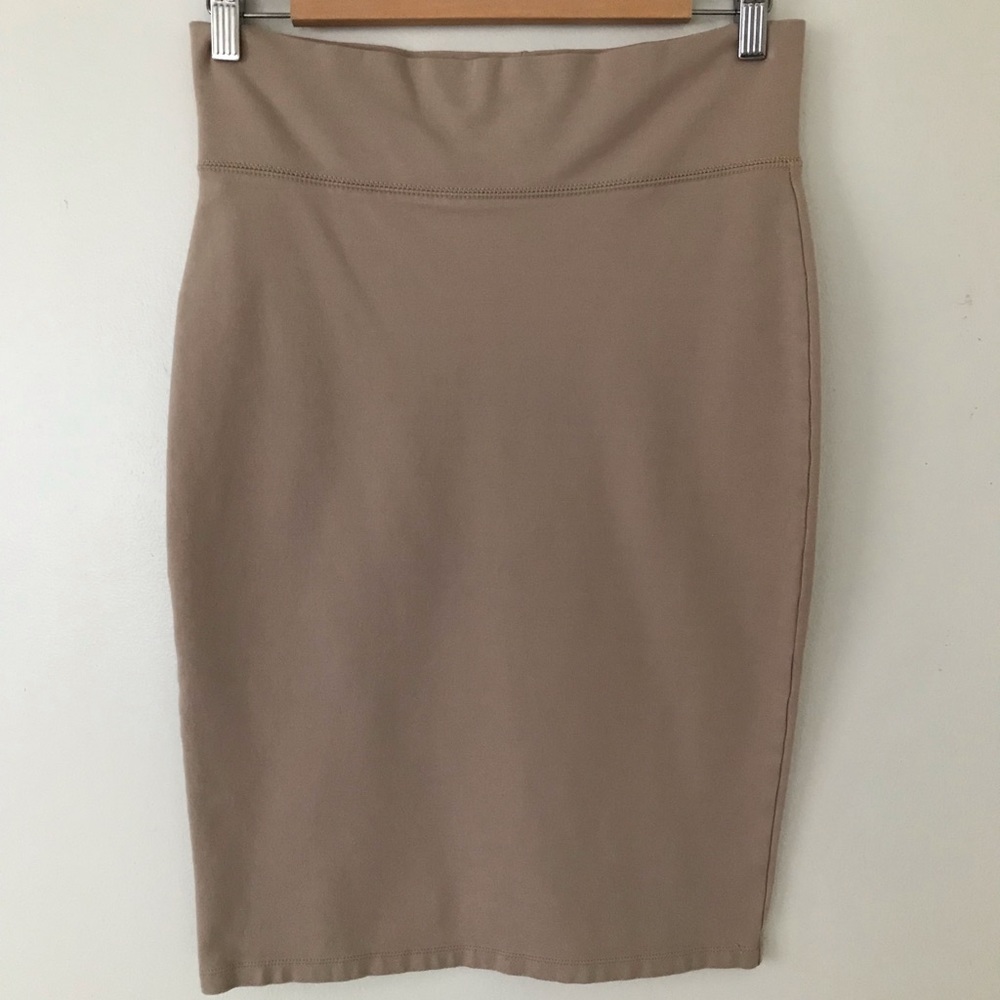 Tan pencil skirt